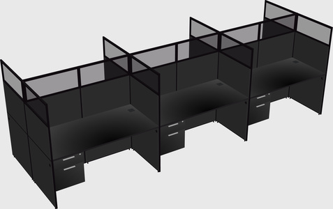 Shared rectangular cubicle