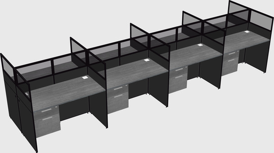 Shared rectangular cubicle