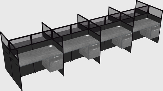 Shared rectangular cubicle