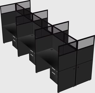 Shared rectangular cubicle