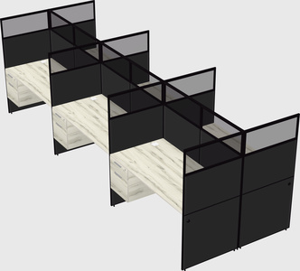Shared rectangular cubicle