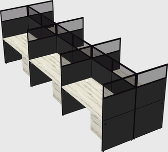 Shared rectangular cubicle