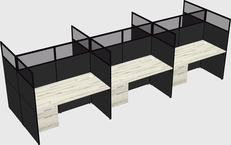 Shared rectangular cubicle