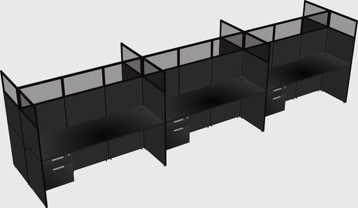 Shared rectangular cubicle