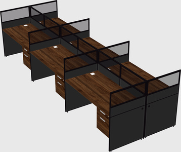 Shared rectangular cubicle
