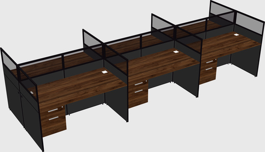 Shared rectangular cubicle