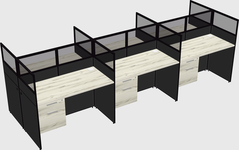 Shared rectangular cubicle