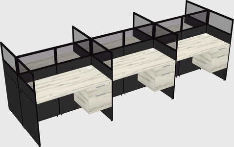 Shared rectangular cubicle