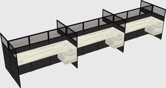Shared rectangular cubicle