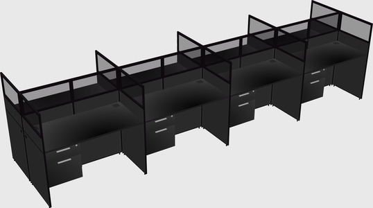 Shared rectangular cubicle