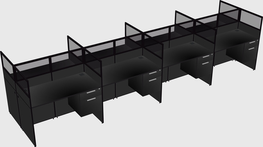 Shared rectangular cubicle
