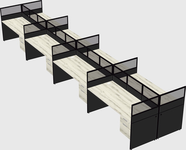 Shared rectangular cubicle