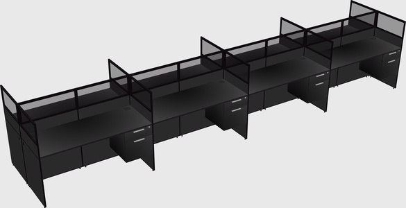 Shared rectangular cubicle