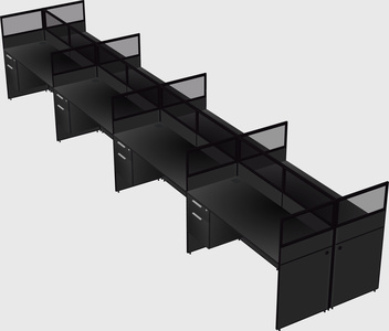 Shared rectangular cubicle