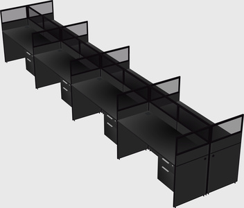 Shared rectangular cubicle