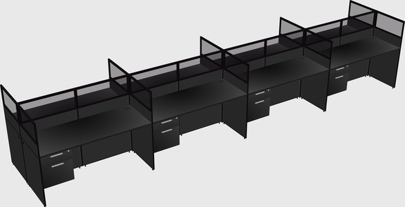 Shared rectangular cubicle