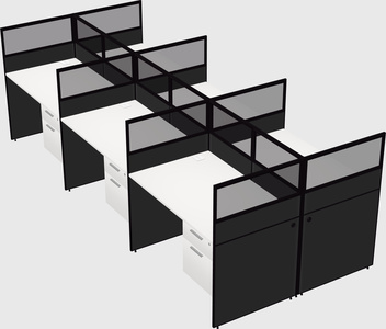Shared rectangular cubicle