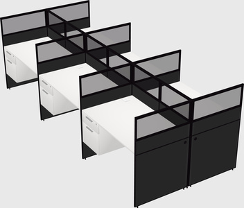 Shared rectangular cubicle