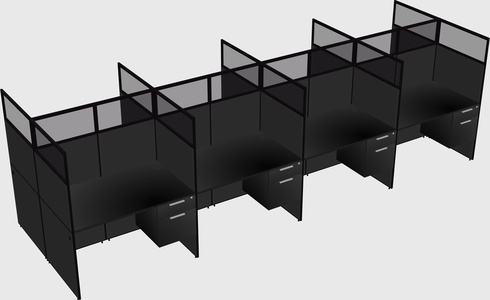 Shared rectangular cubicle
