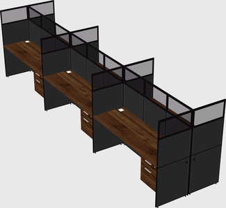 Shared rectangular cubicle