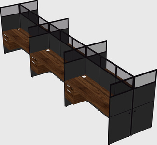 Shared rectangular cubicle
