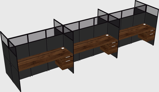 Shared rectangular cubicle
