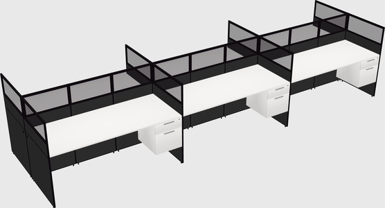 Shared rectangular cubicle