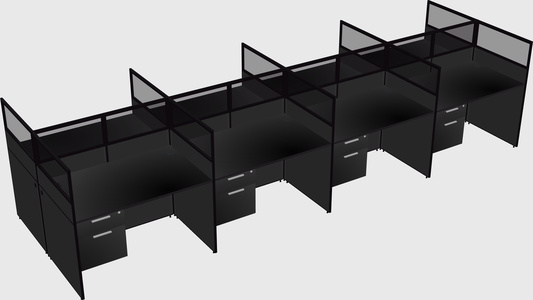 Shared rectangular cubicle