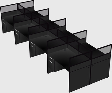 Shared rectangular cubicle