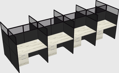 Shared rectangular cubicle