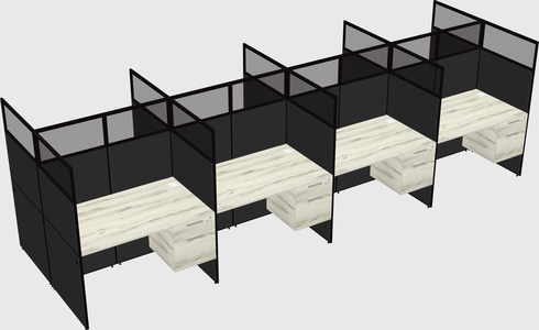 Shared rectangular cubicle