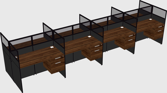 Shared rectangular cubicle