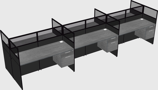 Shared rectangular cubicle