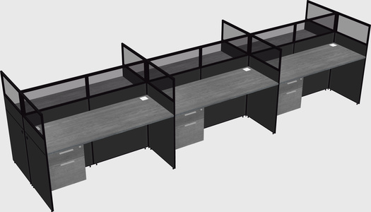 Shared rectangular cubicle