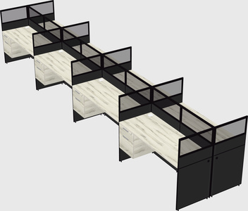 Shared rectangular cubicle