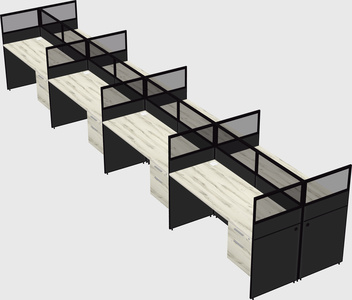 Shared rectangular cubicle