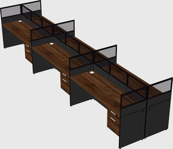 Shared rectangular cubicle