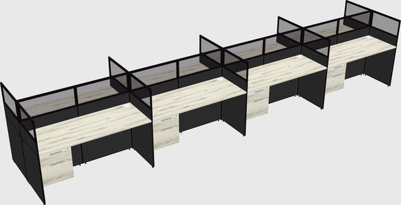 Shared rectangular cubicle