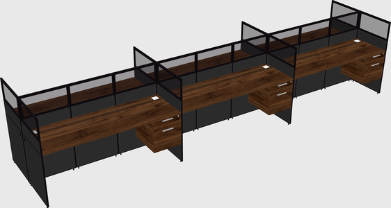 Shared rectangular cubicle