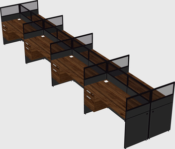 Shared rectangular cubicle