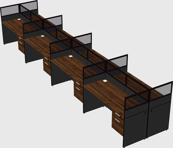 Shared rectangular cubicle