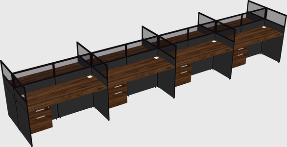 Shared rectangular cubicle