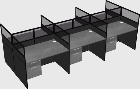 Shared rectangular cubicle