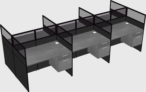Shared rectangular cubicle