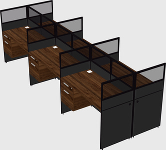 Shared rectangular cubicle