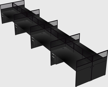 Shared rectangular cubicle