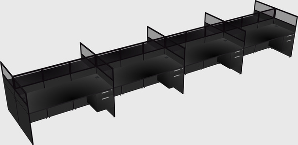 Shared rectangular cubicle