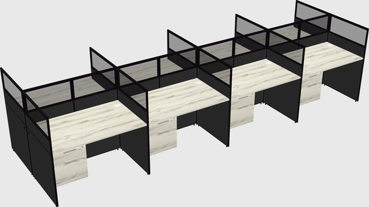 Shared rectangular cubicle