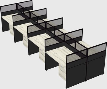 Shared rectangular cubicle