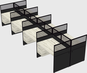 Shared rectangular cubicle